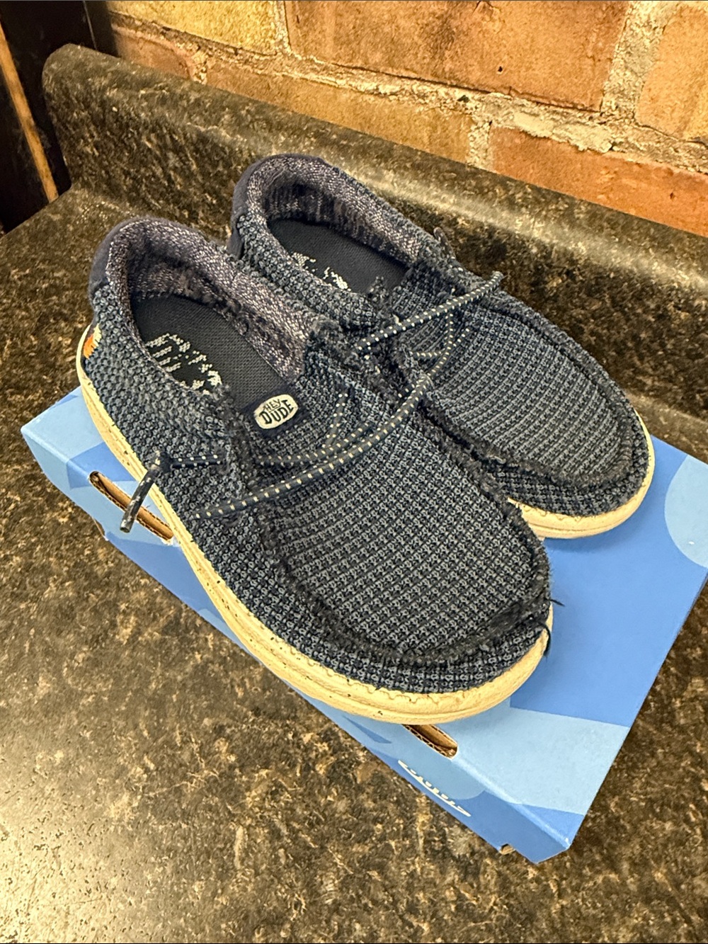 Hey Dude Navy Knit Slip-On C9